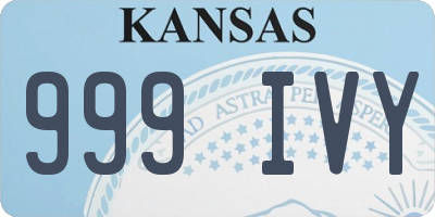 KS license plate 999IVY