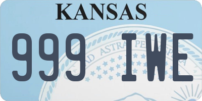 KS license plate 999IWE