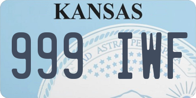 KS license plate 999IWF