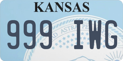 KS license plate 999IWG