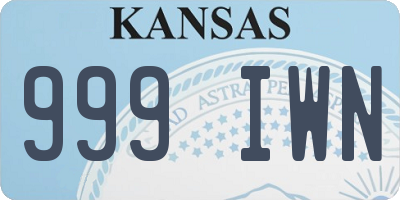 KS license plate 999IWN