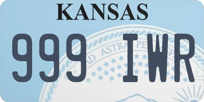 KS license plate 999IWR