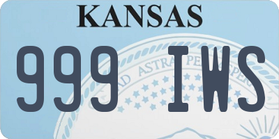KS license plate 999IWS