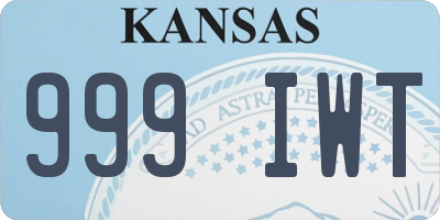 KS license plate 999IWT