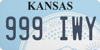 KS license plate 999IWY