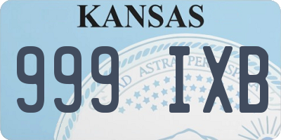 KS license plate 999IXB