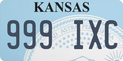KS license plate 999IXC