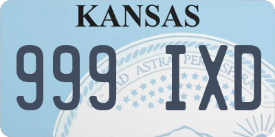 KS license plate 999IXD