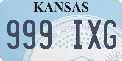 KS license plate 999IXG