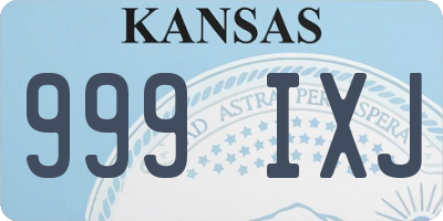 KS license plate 999IXJ
