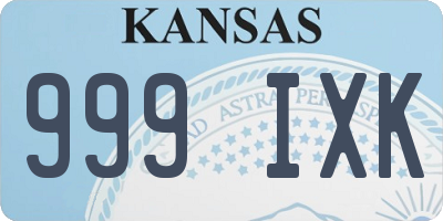 KS license plate 999IXK