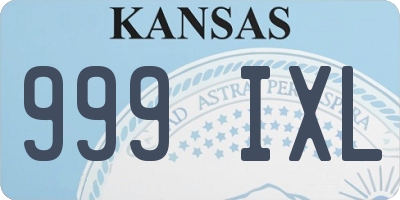 KS license plate 999IXL