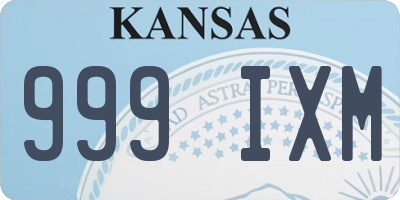 KS license plate 999IXM