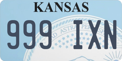 KS license plate 999IXN