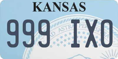 KS license plate 999IXO