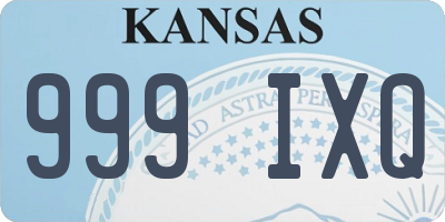 KS license plate 999IXQ