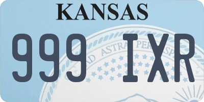 KS license plate 999IXR