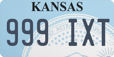 KS license plate 999IXT