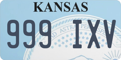 KS license plate 999IXV