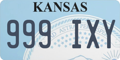 KS license plate 999IXY