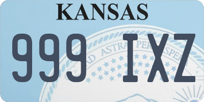 KS license plate 999IXZ