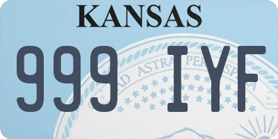 KS license plate 999IYF