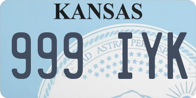 KS license plate 999IYK