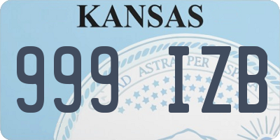 KS license plate 999IZB