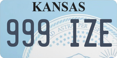 KS license plate 999IZE