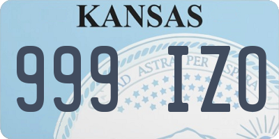 KS license plate 999IZO