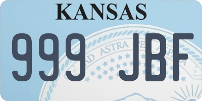 KS license plate 999JBF