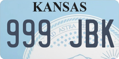 KS license plate 999JBK