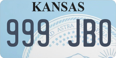 KS license plate 999JBO