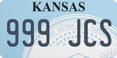 KS license plate 999JCS