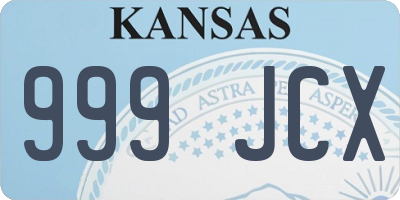 KS license plate 999JCX