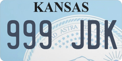 KS license plate 999JDK
