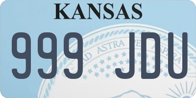 KS license plate 999JDU