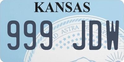 KS license plate 999JDW