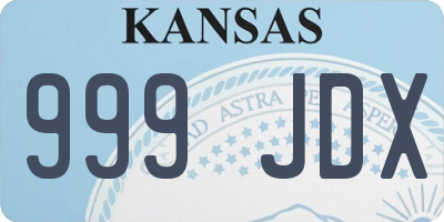 KS license plate 999JDX