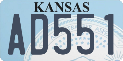 KS license plate AD551