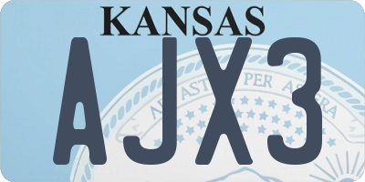 KS license plate AJX3