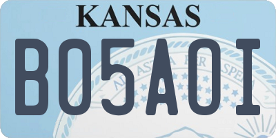 KS license plate B05AOI