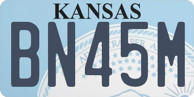 KS license plate BN45M