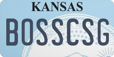 KS license plate BOSSCSG