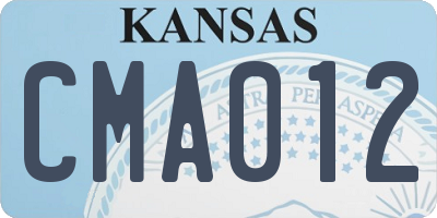 KS license plate CMA012