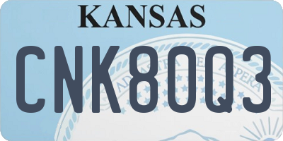 KS license plate CNK80Q3