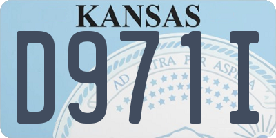KS license plate D971I