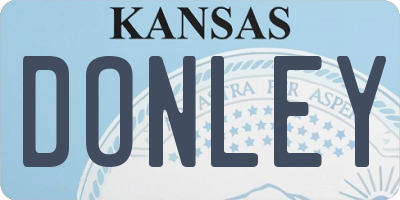 KS license plate DONLEY