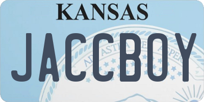 KS license plate JACCBOY