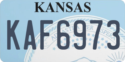 KS license plate KAF6973